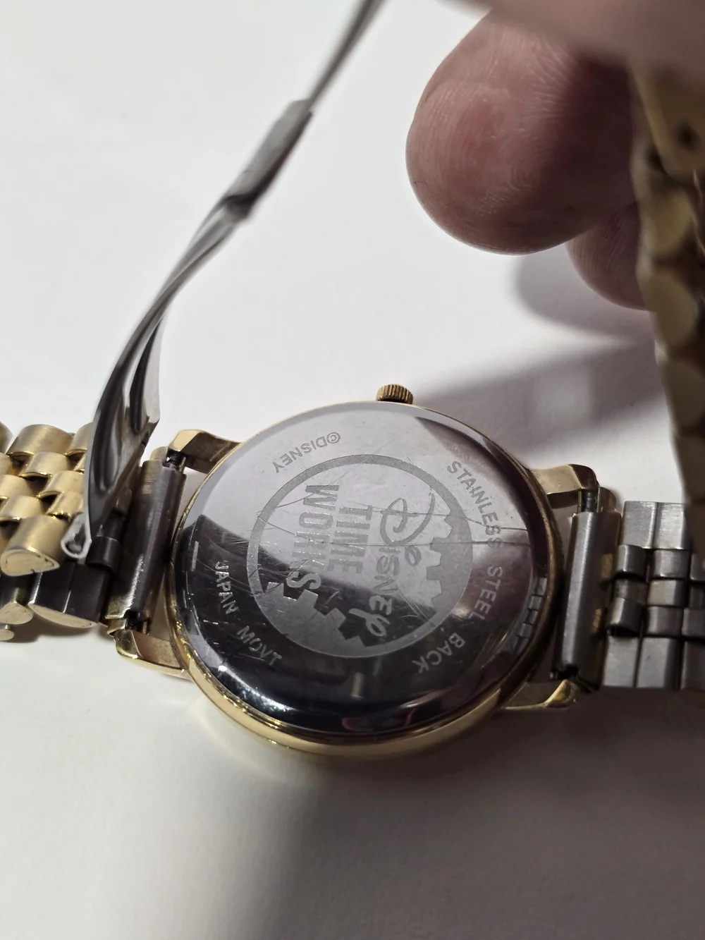 Vintage Walt Disney World Mickey Mouse Gold Tone Castle Watch - Jubilee Band